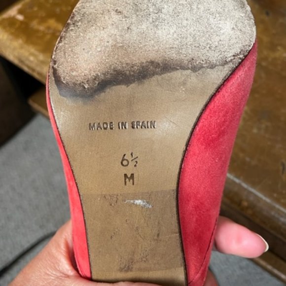 Donald J. Pliner Red Suede Mules - Size 6 1/2 - Picture 9 of 14